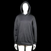 Shein - Hoodie - Black & Pink - Size M - Black hoodie with a ribbed hem and cuffs, featuring a large back print of a classical statue with pink bar over the eyes and the words "INTENSE FEELINGS". Front includes a kangaroo pocket.