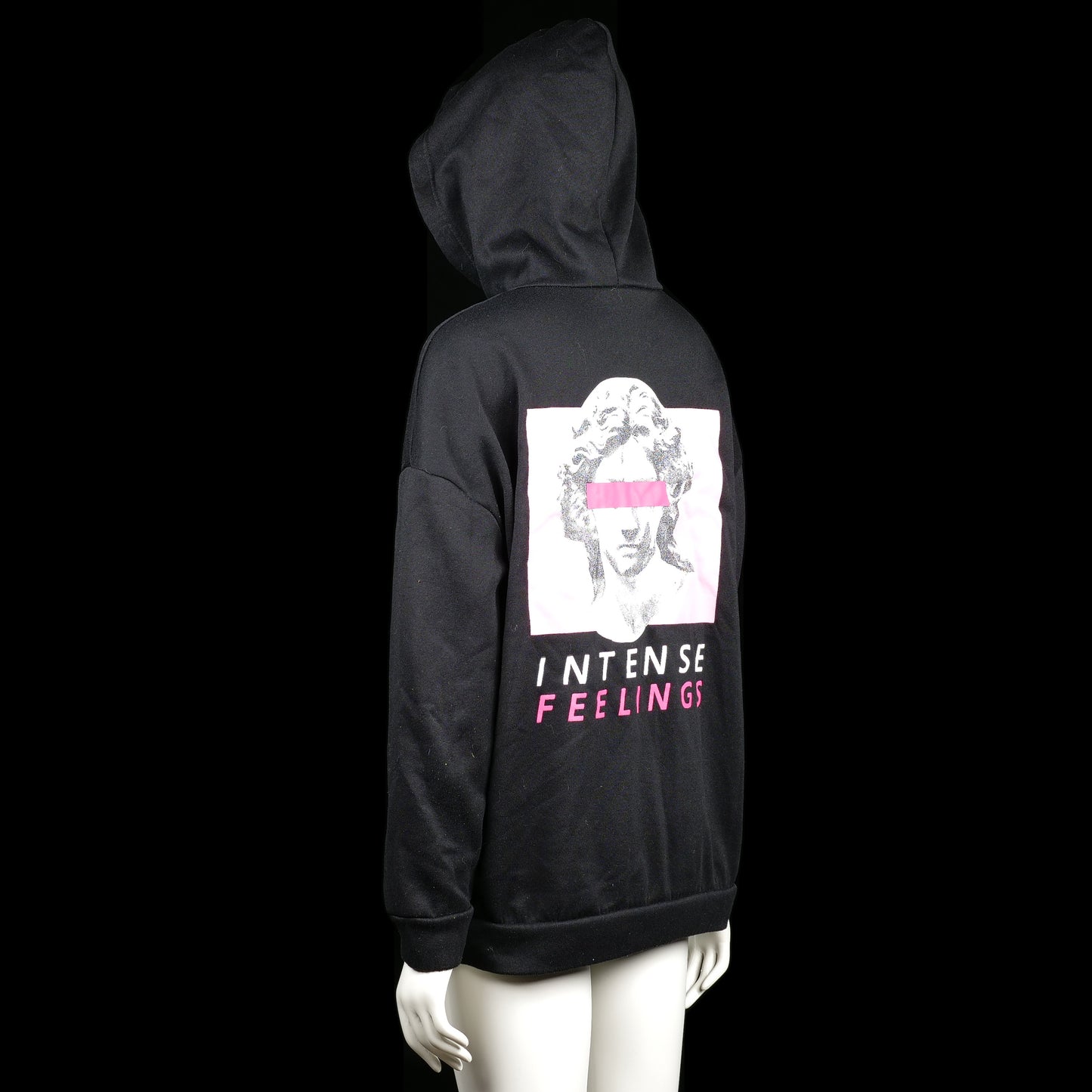 Hoodie - Black & Pink - Size M