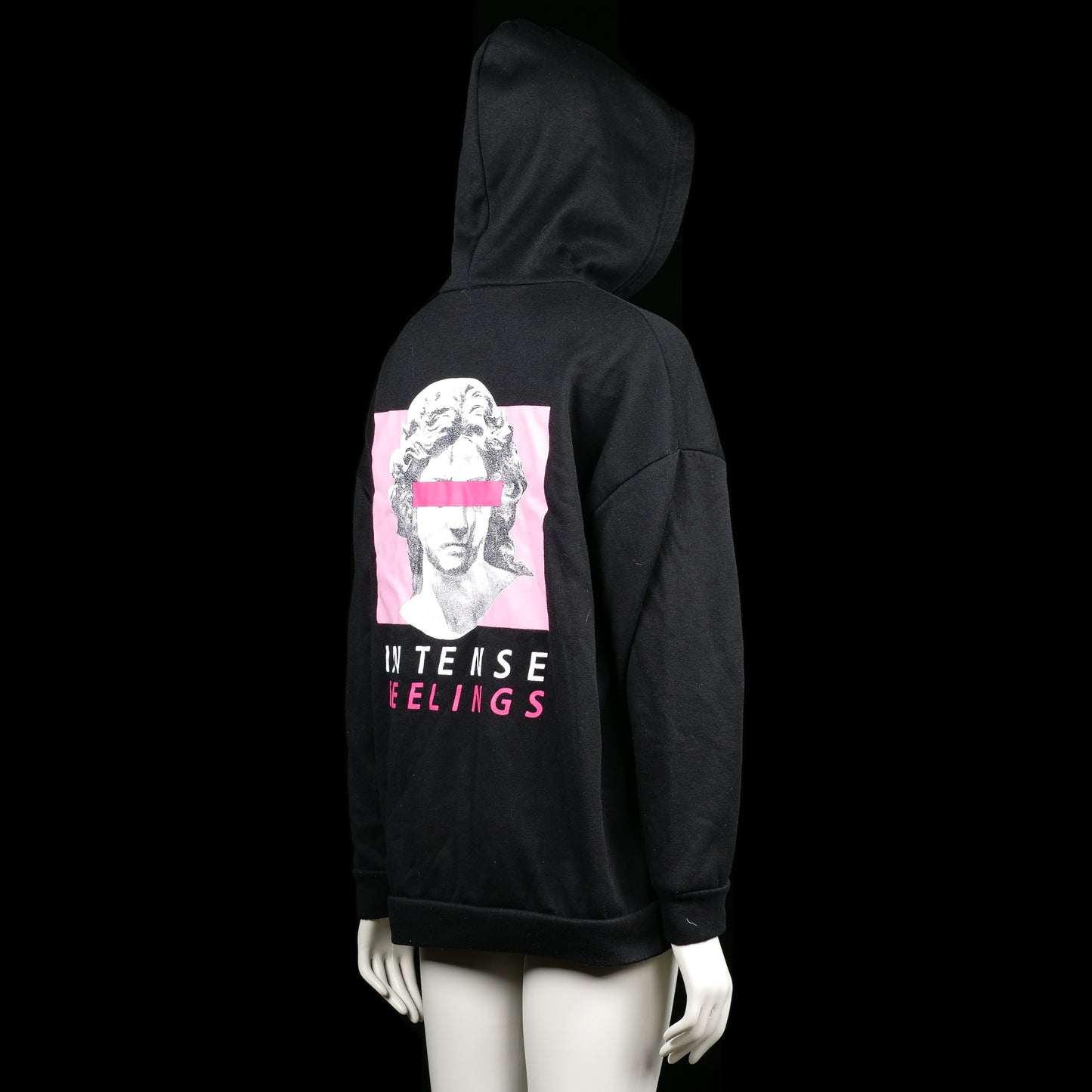 Hoodie - Black & Pink - Size M