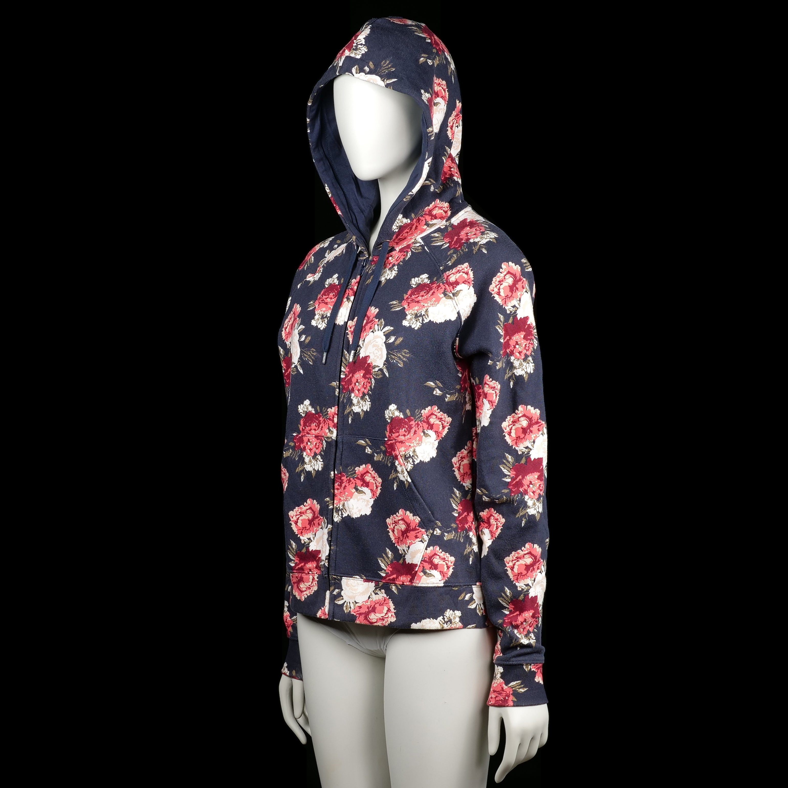 Hoodie - Navy & Red - Size L