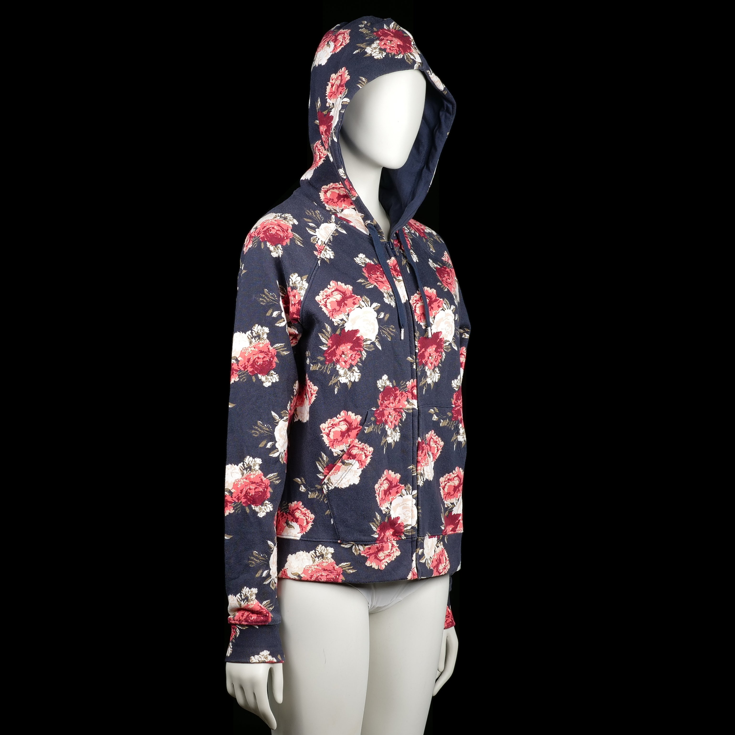 Hoodie - Navy & Red - Size L