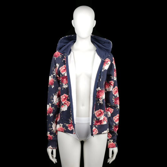 Hoodie - Navy & Red - Size L