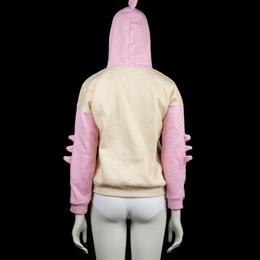 Hoodie - Ivory & Pink - Size S