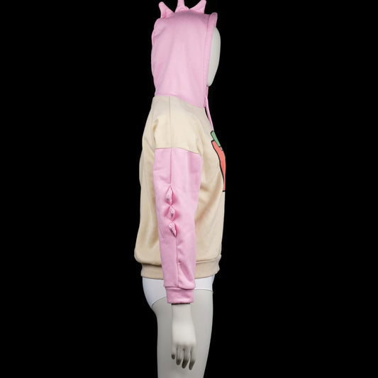 Hoodie - Ivory & Pink - Size S