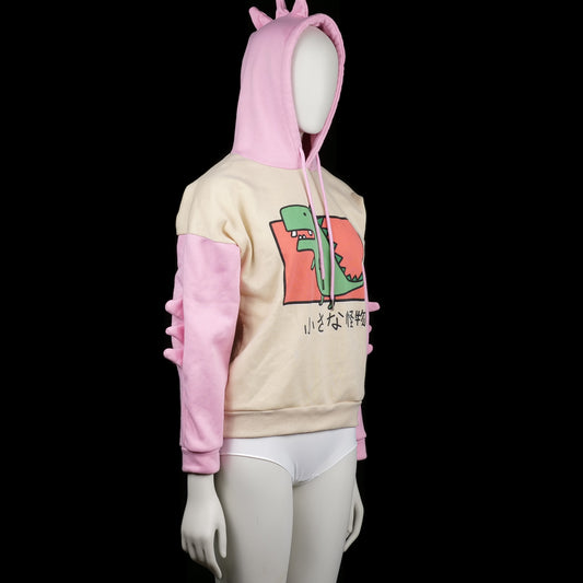 Hoodie - Ivory & Pink - Size S
