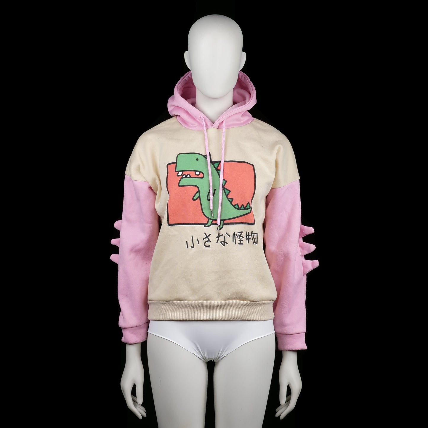 Hoodie - Ivory & Pink - Size S