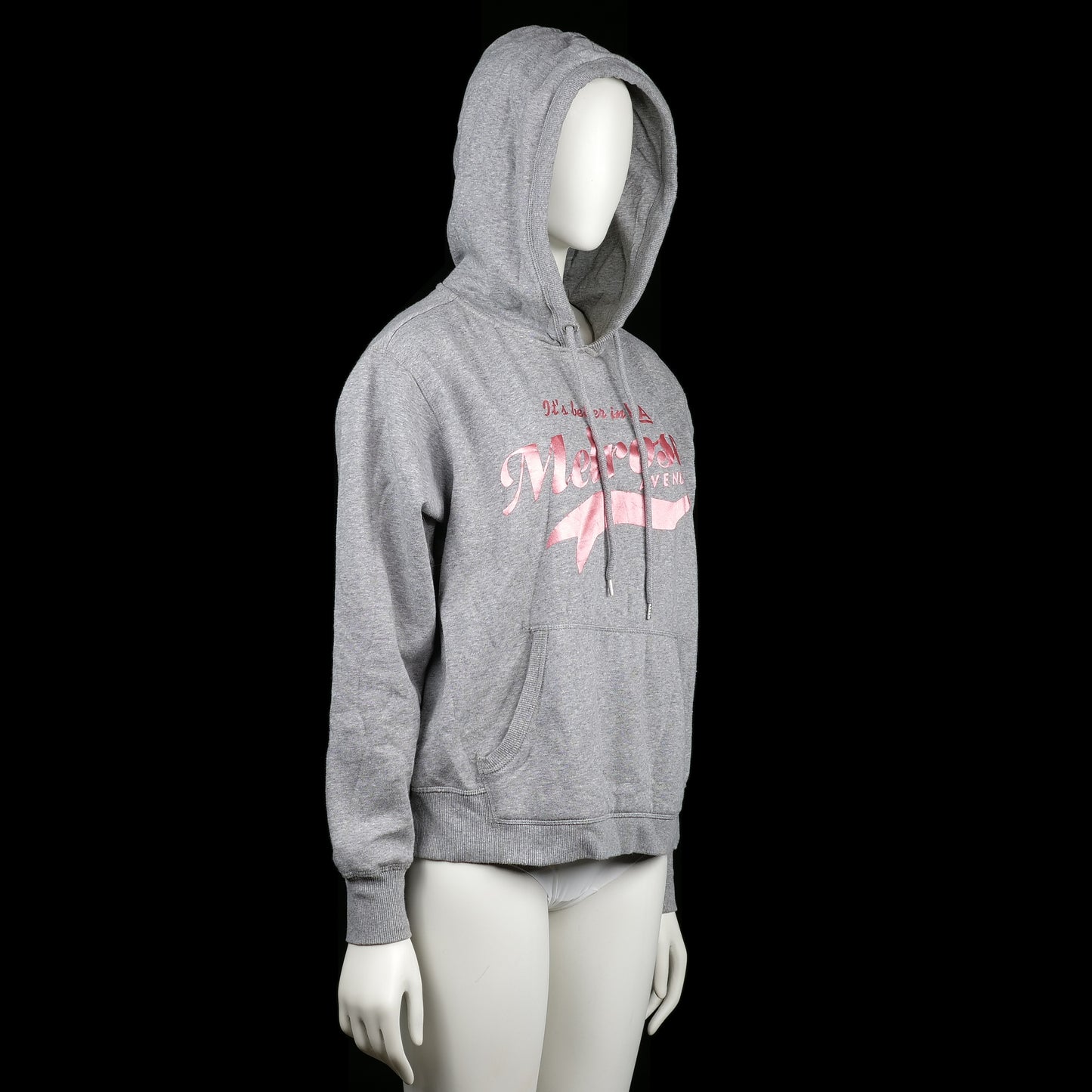 Hoodie - Light Gray & Pink - Size M