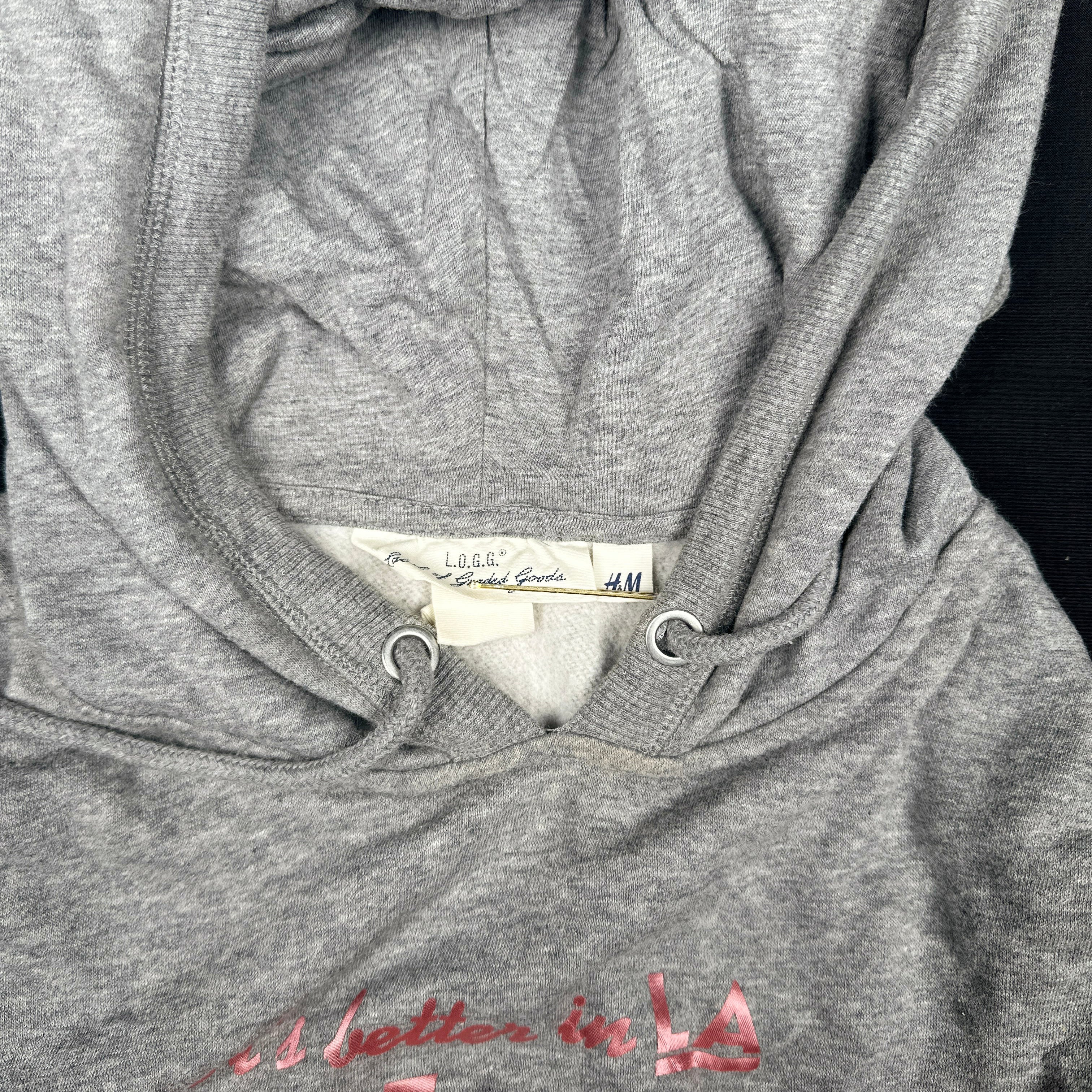 Hoodie - Light Gray & Pink - Size M