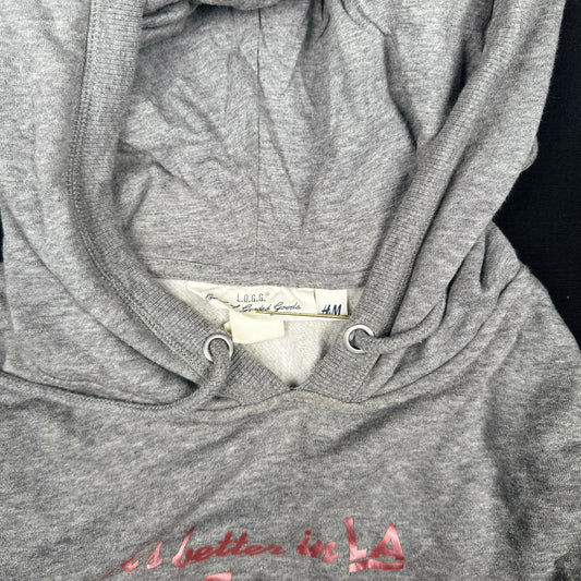 Hoodie - Light Gray & Pink - Size M