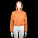 H&M - Hoodie - Orange - Size 170 - Solid orange zip-up hoodie with a cropped fit and ribbed cuffs. Features a straight hem and attached hood.
