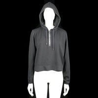 Superdry Sport - Hoodie - Black - Size L - Black hoodie with adjustable drawstrings and printed text on the hem and one of the strings. Features a cropped fit and a straight hem.