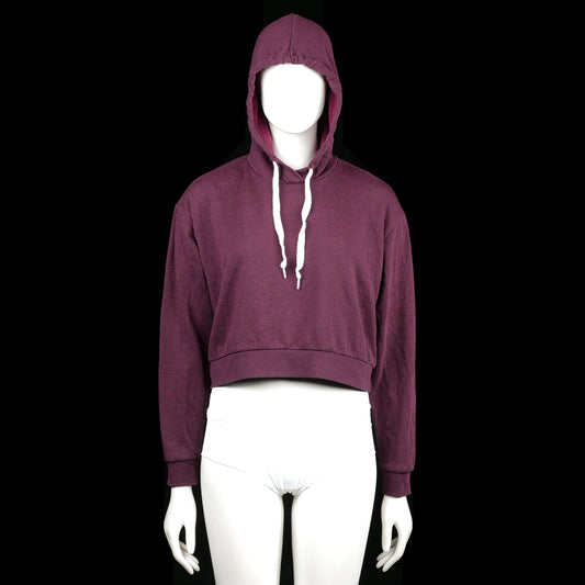 H&M Divided - Hoodie - Burgundy - Size M - Cropped burgundy hoodie with an adjustable drawstring hood and ribbed cuffs and hem. Solid design with a clean silhouette.