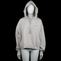 H&M - Hoodie - Ivory - Size XL - Oversized ivory hoodie with a drawstring hood and ribbed cuffs and hem. Small printed text detail on the upper left chest.