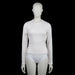 Bikbok - Long-sleeve top - Ivory - Size M - Fitted long-sleeve top in ivory with a round neckline and a straight hem. The design is solid with plain cuffs and no visible embellishments.