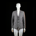 H&M - Blazer - Gray & Black - Size 48 - Two-button blazer with flap pockets and a welt chest pocket, featuring dark contrasting elbow patches. Single vent at the back and buttoned cuffs.
