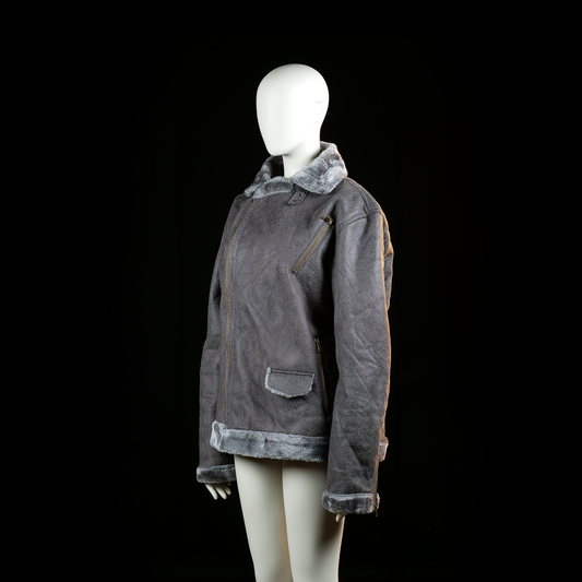 Fur jacket - Dark Gray - Size L