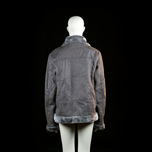 Fur jacket - Dark Gray - Size L