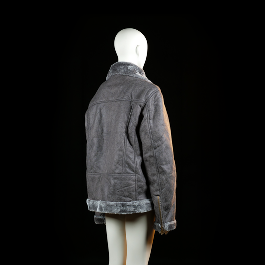 Fur jacket - Dark Gray - Size L