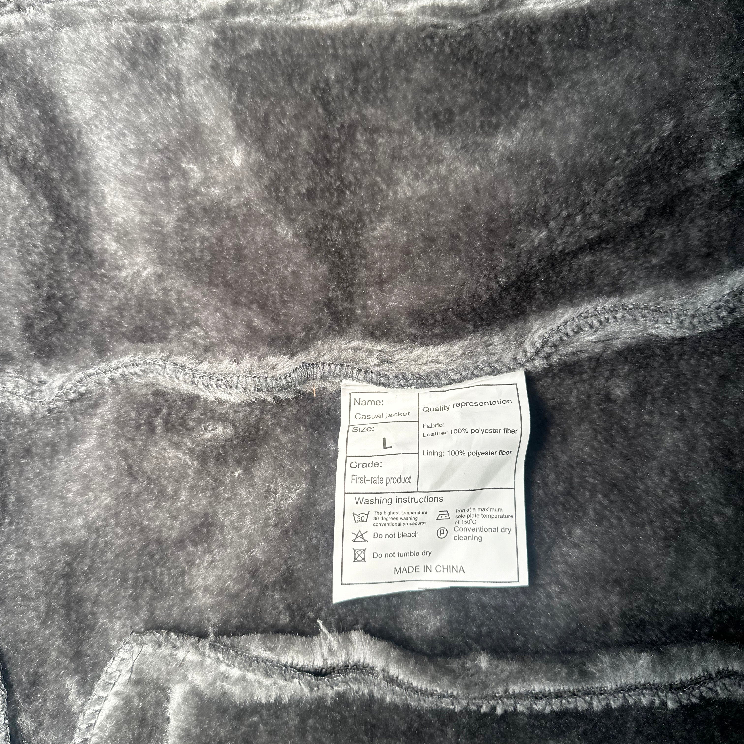 Fur jacket - Dark Gray - Size L