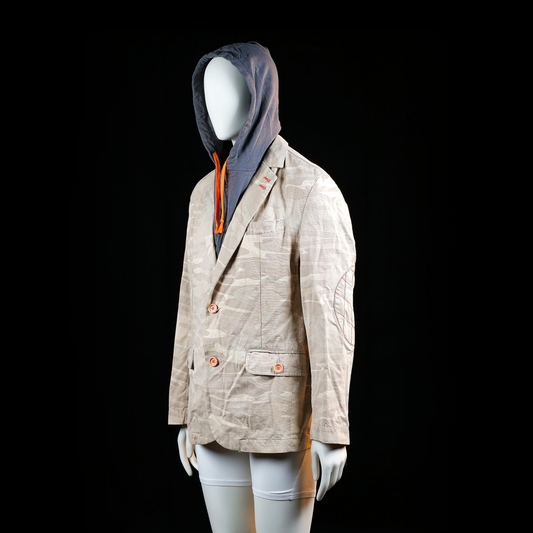 Blazer - Beige & Dark Gray - Size L
