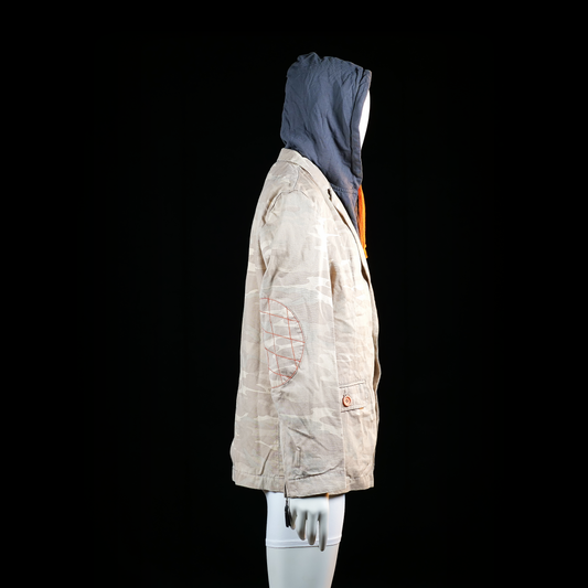 Blazer - Beige & Dark Gray - Size L