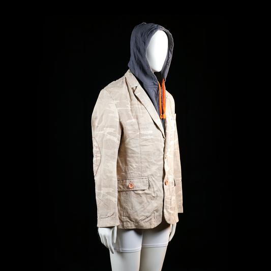 Blazer - Beige & Dark Gray - Size L