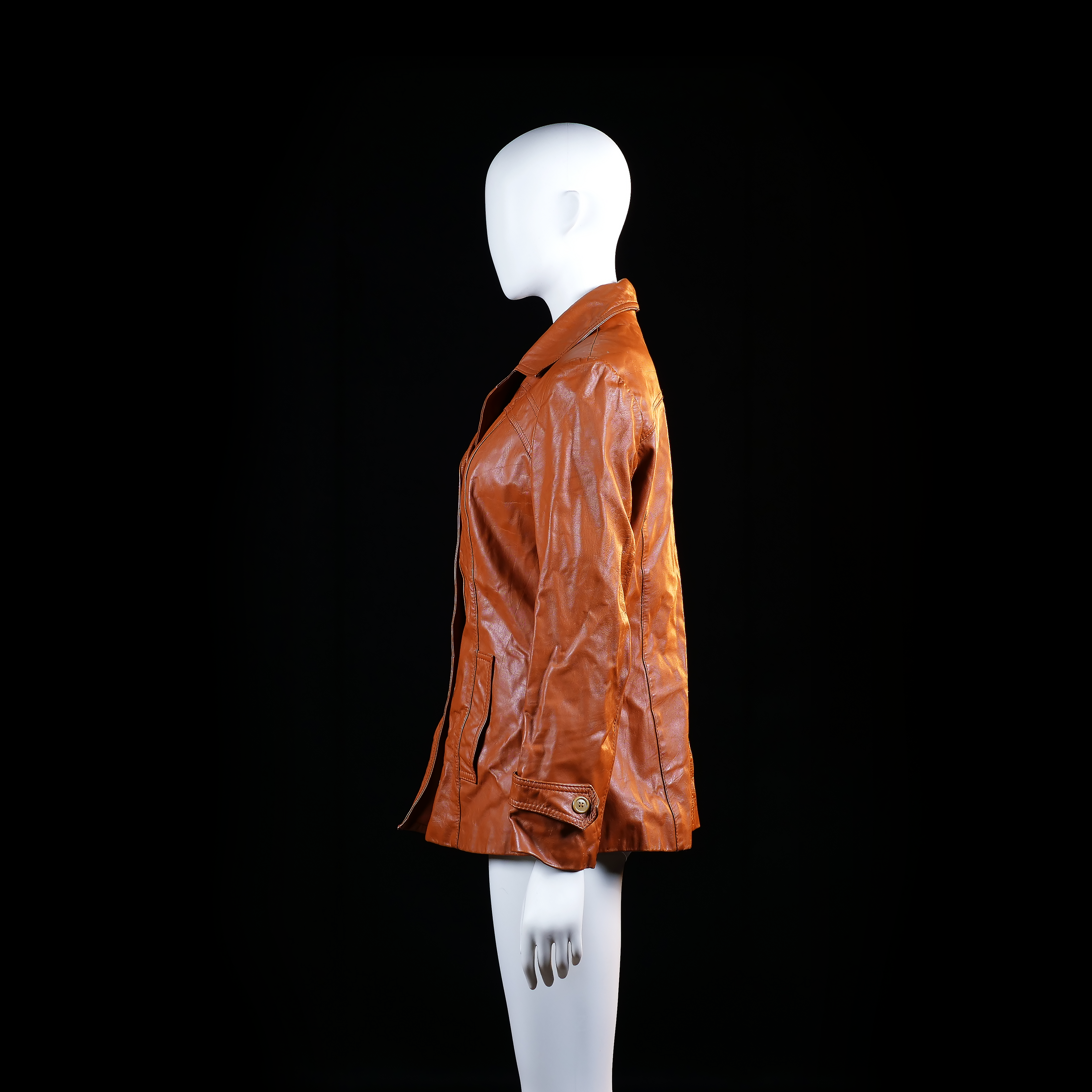 Leather jacket - Camel - Size 42