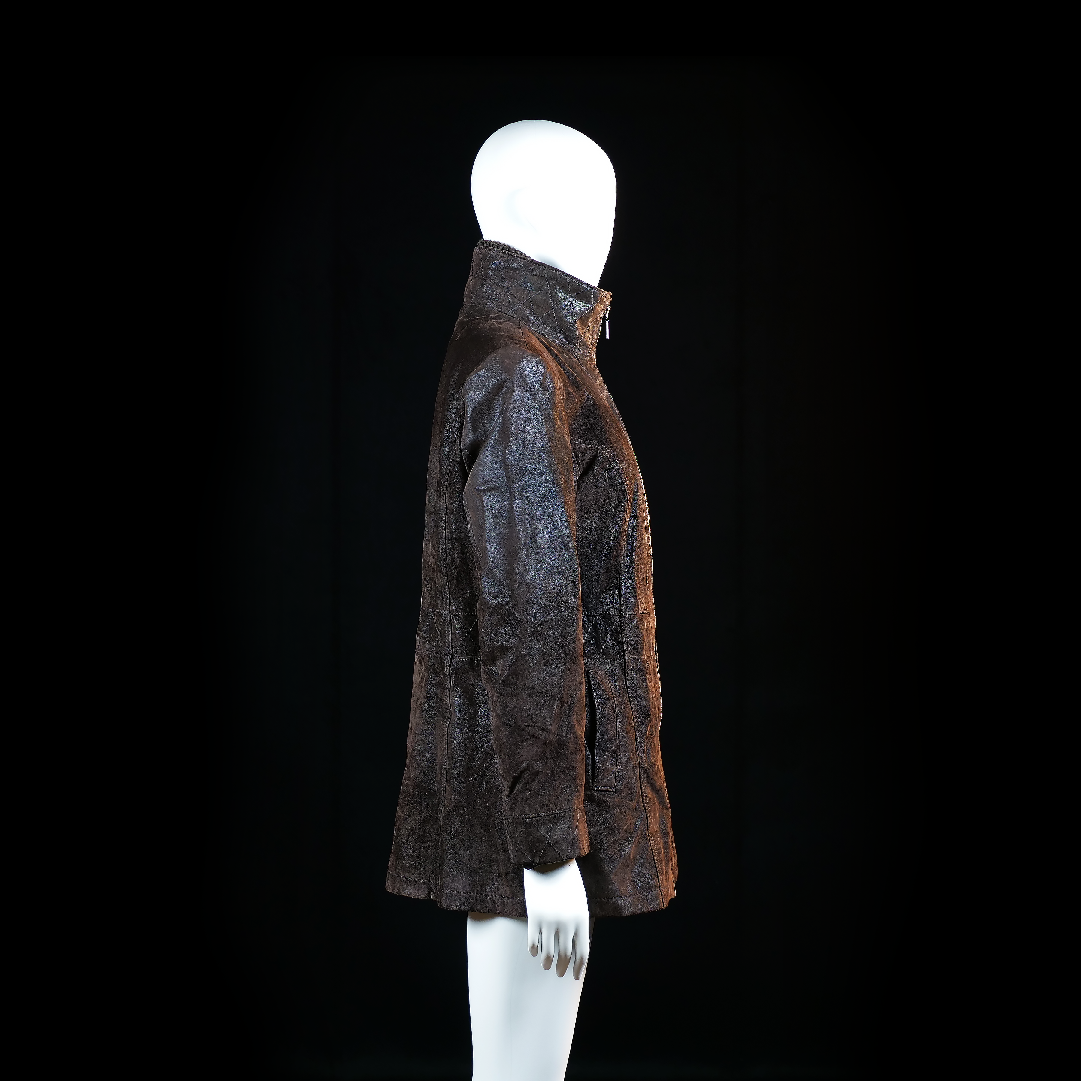 Leather jacket - Dark Brown - Size 40