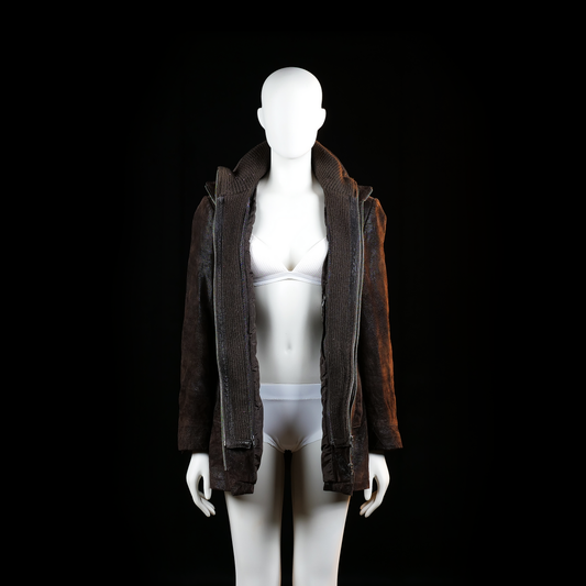Leather jacket - Dark Brown - Size 40