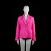 Joy - Blazer - Pink - Size 44 - Bright pink tailored jacket with a notched lapel, two-button front closure, and gathered detailing at the waist. Cuffs feature decorative buttoned straps.
