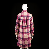 Overcoat - Beige & Burgundy - Size XS
