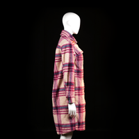 Overcoat - Beige & Burgundy - Size XS