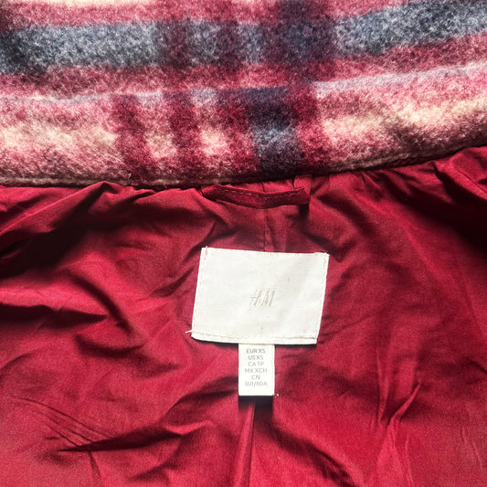 Overcoat - Beige & Burgundy - Size XS