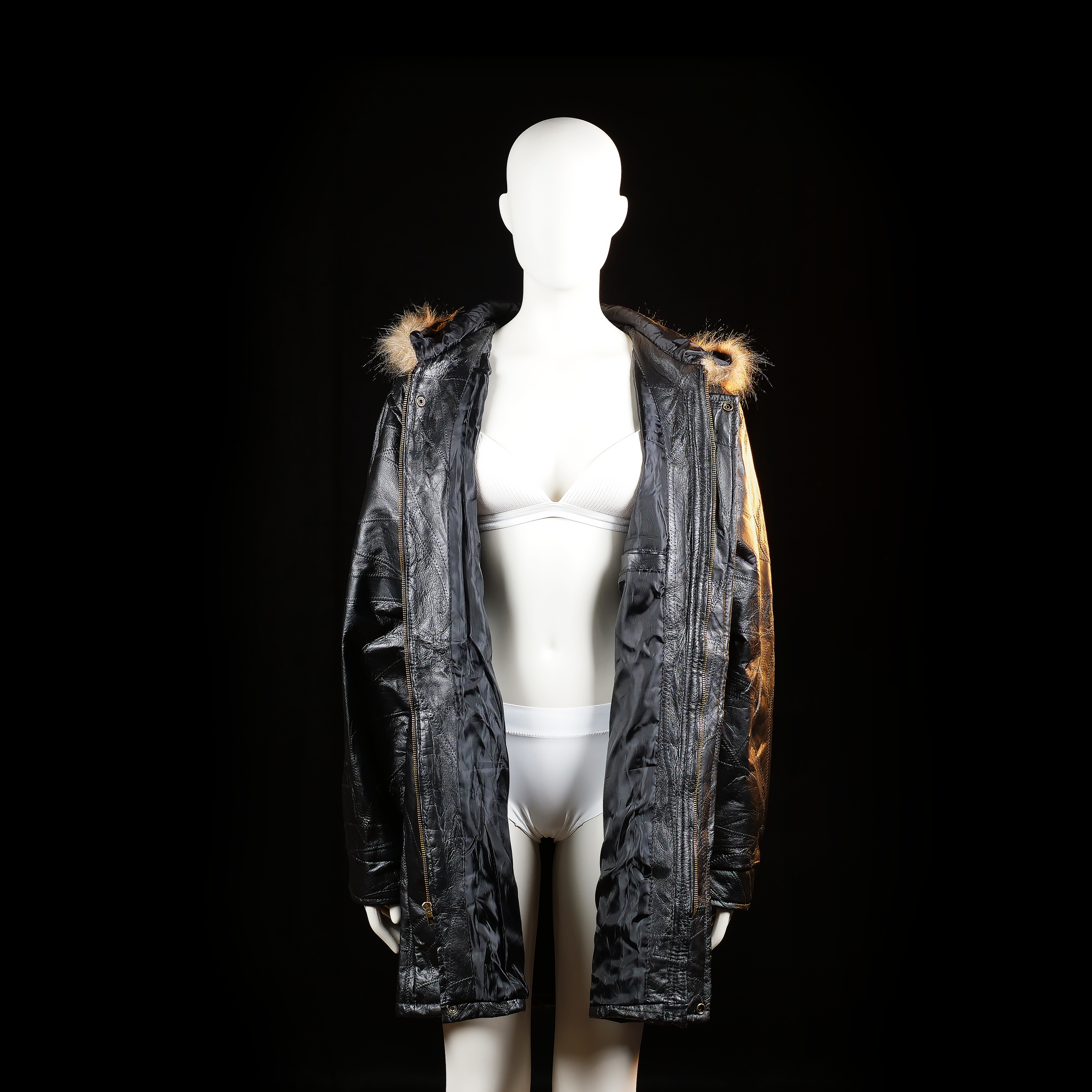 Parka - Black & Camel - Size XXL