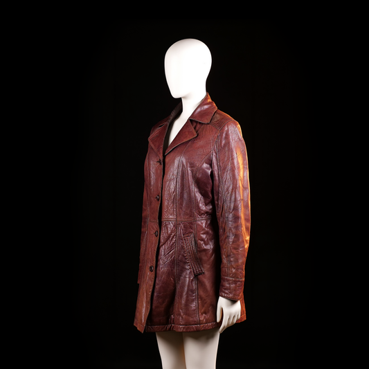 Leather jacket - Brown - Size 42