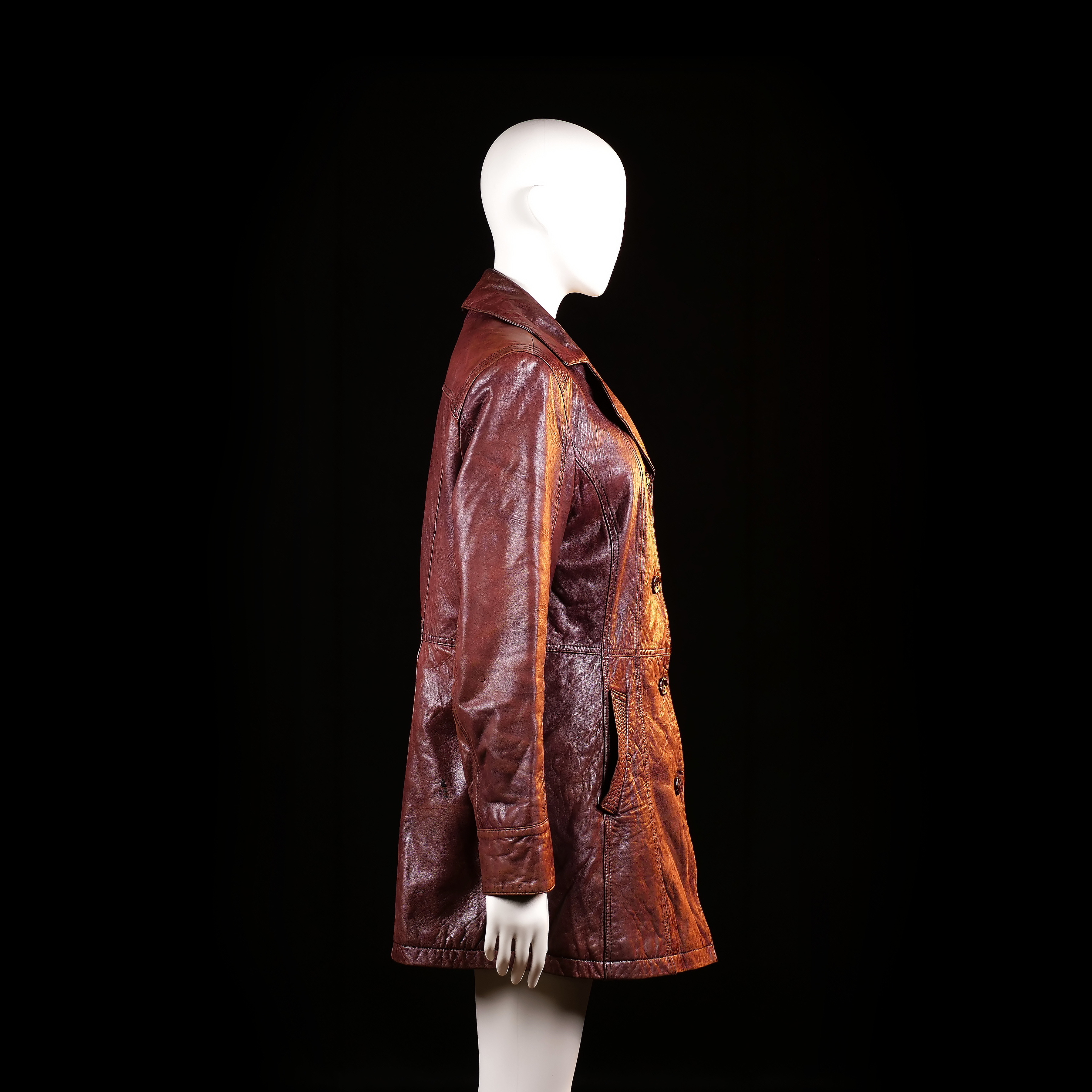 Leather jacket - Brown - Size 42