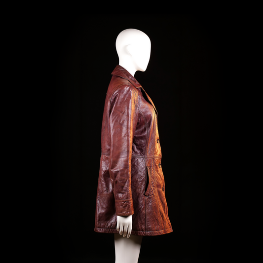 Leather jacket - Brown - Size 42